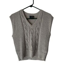 Vintage Panter Sweater Vest Womens Medium Knit Wool‎ Blend Leaf Pattern USA 80s